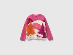 Benetton, Pullover Aus Einer Wollmischung, größe S, Pink, female von United Colors of Benetton