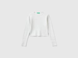 Benetton, Pullover Mit Lurex, größe XL, Weiss, female von United Colors of Benetton