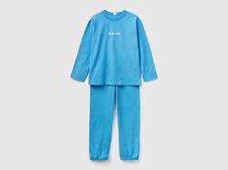 Benetton, Pyjama Aus 100% Baumwolle Mit Logo, größe L, Verkehrsblau, male von United Colors of Benetton