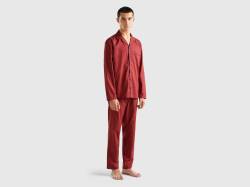 Benetton, Pyjama Mit Punktemuster Und Kleiner Tasche, größe M, Rot, male von United Colors of Benetton
