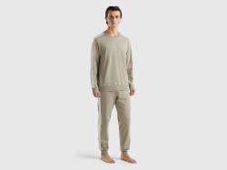 Benetton, Pyjama Mit Seitenbändern, größe L, Beige, male von United Colors of Benetton