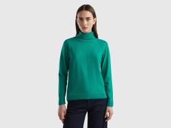 Benetton, Rollkragenpullover Aus Mischwolle Und Cashmere In Wassergrün, größe S, Türkisblau, female von United Colors of Benetton