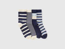 Benetton, Set Mit Jacquard-socken Mit Streifen In Blau, größe 39-41, Blau, male von United Colors of Benetton