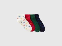 Benetton, Set Mit Kurzen Socken In Einer Bio-baumwollmischung, größe 30-34, Bunt, male von United Colors of Benetton