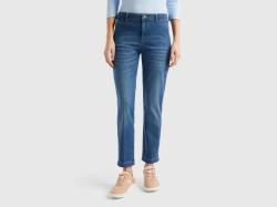 Benetton, Slim Fit Chino-hose Aus Denim, größe , Blau, female von United Colors of Benetton