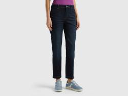 Benetton, Slim Fit Chino-hose Aus Denim, größe , Dunkelblau, female von United Colors of Benetton