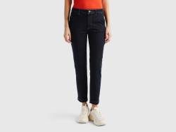 Benetton, Slim Fit Chino-hose Aus Denim, größe , Schwarz, female von United Colors of Benetton