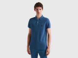 Benetton, Slim Fit Poloshirt In Avioblau, größe XL, Taubenblau, male von United Colors of Benetton