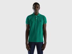 Benetton, Slim Fit Poloshirt In Dunkelgrün, größe L, Dunkelgrün, male von United Colors of Benetton