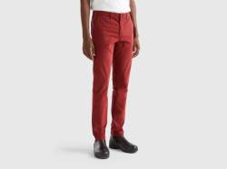 Benetton, Slim-fit-chinos In Bordeauxrot, größe 44, Bordeaux, male von United Colors of Benetton