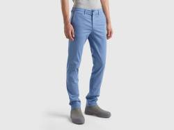 Benetton, Slim-fit-chinos In Hellblau, größe 44, Hellblau, male von United Colors of Benetton