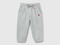 Benetton, Slim-fit-jogginghose Mit Stickerei, größe 110, Hellgrau, female von United Colors of Benetton