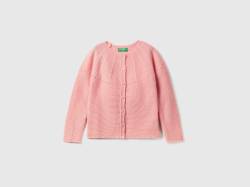 Benetton, Strickjacke Mit Details Im Lochmuster, größe 104, Pink, female von United Colors of Benetton