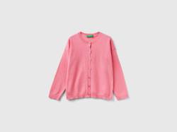 Benetton, Strickjacke Mit Glitter-knöpfen, größe 110, Pink, female von United Colors of Benetton