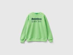 Benetton, Sweater Mit Logo-print, größe M, Hellgrün, male von United Colors of Benetton