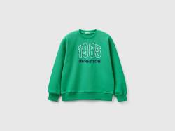 Benetton, Sweater Mit Logo-print, größe S, Grün, male von United Colors of Benetton