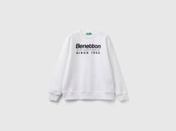 Benetton, Sweater Mit Logo-print, größe XL, Weiss, male von United Colors of Benetton