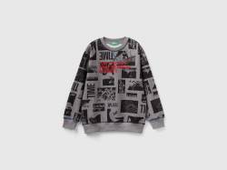 Benetton, Sweater Mit Stadt-print, größe 3XL, Grau, male von United Colors of Benetton