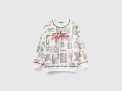 Benetton, Sweater Mit Stadt-print, größe S, Weiss, male von United Colors of Benetton