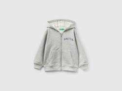 Benetton, Sweatshirt Mit Logo Und Kapuze, größe 90, Hellgrau, female von United Colors of Benetton