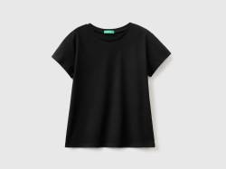 Benetton, T-shirt Aus Reiner Bio-baumwolle, größe M, Schwarz, female von United Colors of Benetton