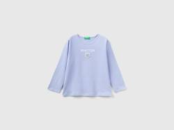 Benetton, T-shirt Mit Glitterdruck Aus Bio-baumwolle, größe 82, Flieder, female von United Colors of Benetton