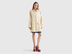 Benetton, Trenchcoat Aus Reiner Baumwolle, größe M, Beige, female von United Colors of Benetton