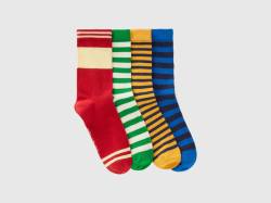Benetton, Vier Paar Socken Mit Streifen, größe 30-34, Bunt, male von United Colors of Benetton