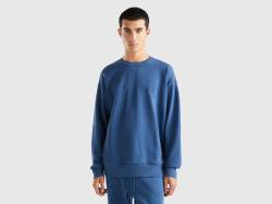 Benetton, Warmer Rundhals-sweater, größe XS, Taubenblau, male von United Colors of Benetton