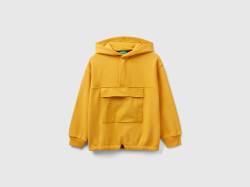 Benetton, Warmer Sweater Mit Tasche Und Kapuze, größe 2XL, Gelb, male von United Colors of Benetton