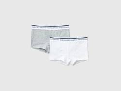 Benetton, Zwei Boxershorts Mit Gummi Samt Logo, größe 2XL, Hellgrau, male von United Colors of Benetton