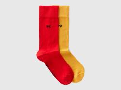 Benetton, Zwei Paar Socken Aus Bio-baumwolle Mit Logo, größe 42-46, Bunt, male von United Colors of Benetton