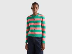 Benetton, Zweifarbig Gestreifter Cardigan, größe M, Pink, female von United Colors of Benetton