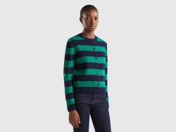 Benetton, Zweifarbig Gestreifter Cardigan, größe S, Grün, female von United Colors of Benetton