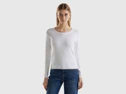 Benetton Online exclusive, Pullover Mit Rundem Ausschnitt Aus Reiner Baumwolle, größe XS, Weiss, female von United Colors of Benetton