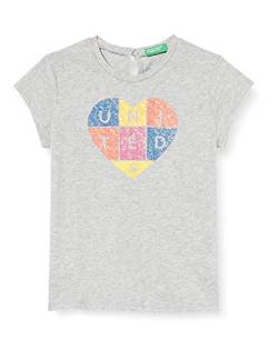 United Colors of Benetton (Z6ERJ) Mädchen T-Shirt T-SHIRT 3I1XC1527, Melange Light Grey 501, 62/3-6 Monate von United Colors of Benetton