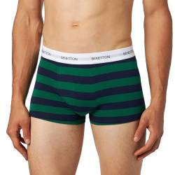 United Colors of Benetton Herren Boxer 3TTU2X00M Retroshorts, Righe Verde Bosco e Blu Scuro 65K, S von United Colors of Benetton