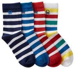 United Colors of Benetton Jungen (4 Paar) 6ao307034 Socken, Mehrfarbig 905, 14 Jahre von United Colors of Benetton