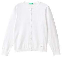 United Colors of Benetton Mädchen Maglia COREANA M/L 1194C5450 Cardigan Sweater, Bianco Ottico 101, M von United Colors of Benetton