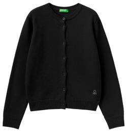 United Colors of Benetton Mädchen und Mädchen Jacke M/L 1244c500f Strickjacke, Nero 100, 140 cm von United Colors of Benetton