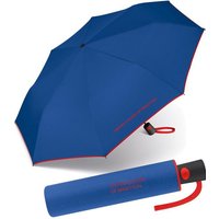 United Colors of Benetton Taschenregenschirm schöner Damen-Regenschirm mit Auf-Automatik, mit Kontrastfarben am Schirmrand - blau-rot von United Colors of Benetton