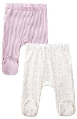 United Colors of Benetton Unisex Baby Set 2 Pantaloni 3FMG0F005 Hose, Lilla e Bianco Panna 24D, 68 von United Colors of Benetton