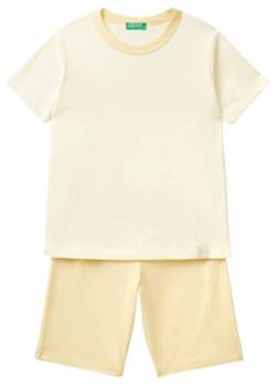 United Colors of Benetton Unisex Kinder Pig(t-Shirt+Short) 30960p04q Pyjamaset, Gelb 1E0, S von United Colors of Benetton