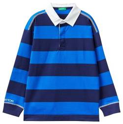 United Colors of Benetton Unisex Kinder Poloshirt M/L 3s80c3017 Polohemd, Righe Bluette E Blu Scuro 903, 140 cm von United Colors of Benetton