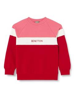 United Colors of Benetton Unisex-Kinder und Jugendliche Masche G/C M/L 3fppc10dz Sweatshirt, Rosso E Rosa Salmone 0v3, 130 cm von United Colors of Benetton
