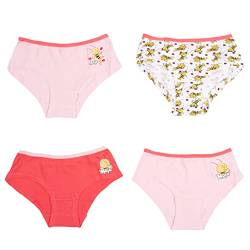 Biene Maja - Unterhose für Mädchen Kinder Panty Slip Unterwäsche Rosa/Rot/Weiß (4er Pack) (as3, Numeric, Numeric_122, Numeric_128, Regular, 122-128) von United Labels