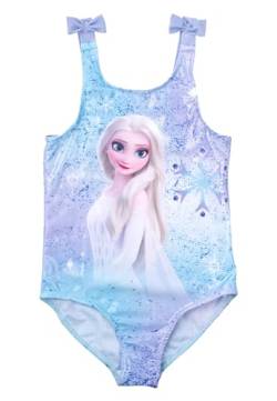 Disney Die Eiskönigin Badeanzug mit Schleifen für Mädchen - ELSA Frozen Kinder Schwimmanzug Blau (DE/NL/SE/PL, Numerisch, 122, 128, Regular, Blau) von United Labels