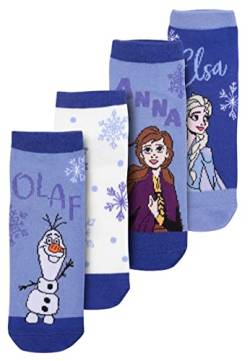 Disney Die Eiskönigin Socken für Mädchen - Frozen Sneaker Kindersocken Söckchen Blau (4er Pack) (as3, numeric, numeric_31, numeric_34, regular) von United Labels