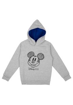 Disney Mickey Mouse Hoodie für Jungen - Kinder Kapuzenpullover Pullover mit Kapuze Sweatshirt Grau (DE/NL/SE/PL, Numerisch, 110, 116, Regular, Grau) von United Labels