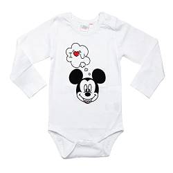 Disney Mickey Mouse – I love you Unisex Baby Body Strampler Langarm Weiß (62-68) von United Labels